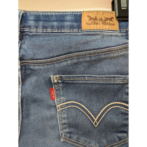 Levi's Girls Distressed Super Stretchy Denim Leggings 14 Jeggings Dark Blue Wash - Picture 7 of 9